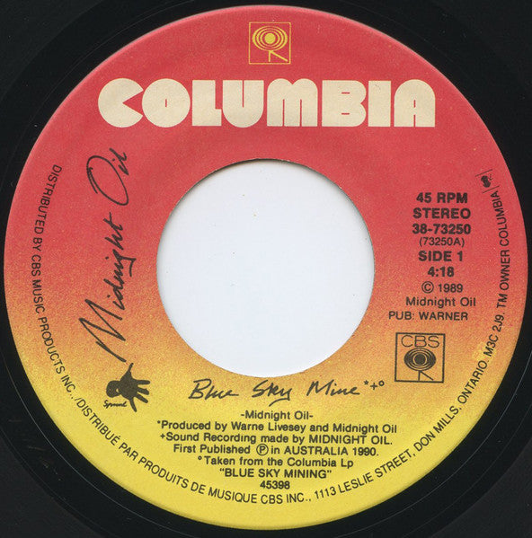 Midnight Oil : Blue Sky Mine (7")