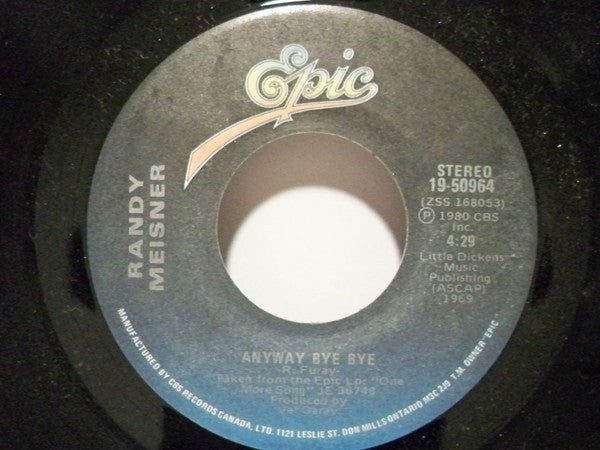 Randy Meisner : Hearts On Fire / Anyway Bye Bye (7", Single)
