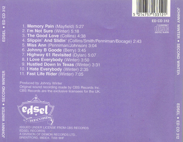 Johnny Winter : Second Winter (CD, RE)