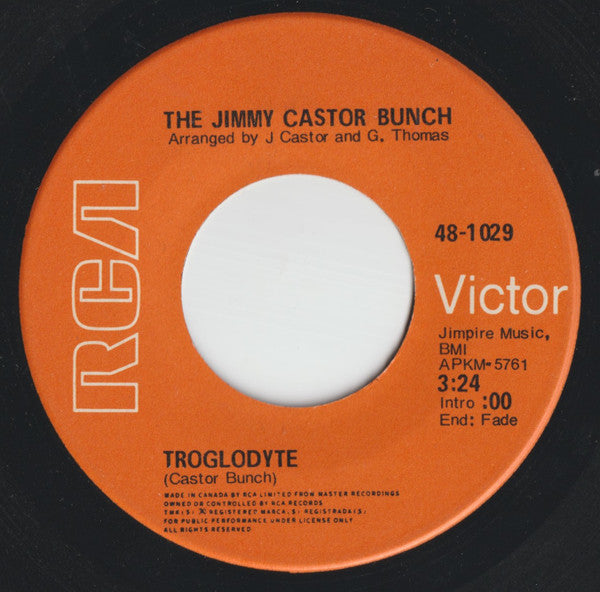 The Jimmy Castor Bunch : Troglodyte  (7", Single)