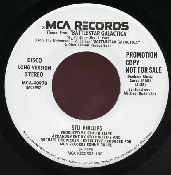 Stu Phillips : Theme From "Battlestar Galactica" (7", Promo)