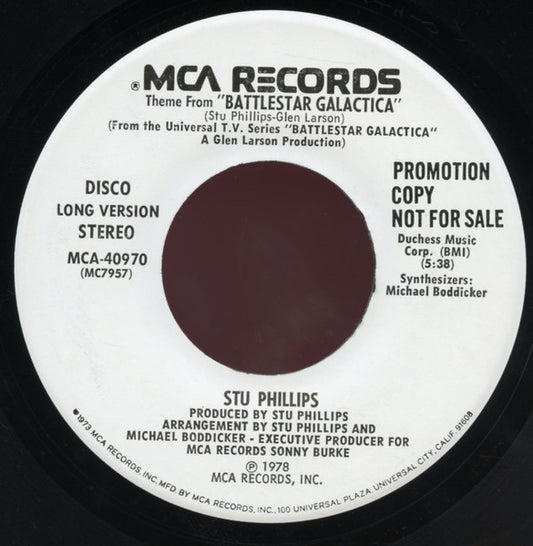 Stu Phillips : Theme From "Battlestar Galactica" (7", Promo)