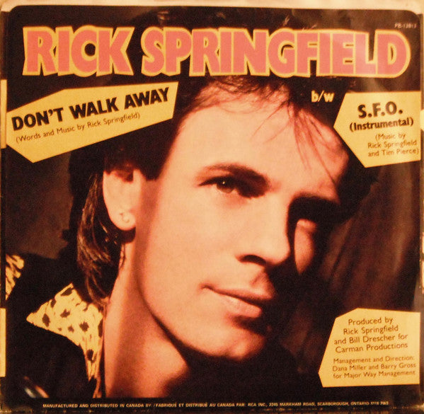 Rick Springfield : Don't Walk Away (7", Single)