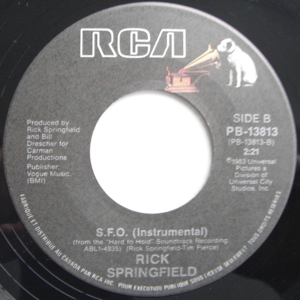 Rick Springfield : Don't Walk Away (7", Single)