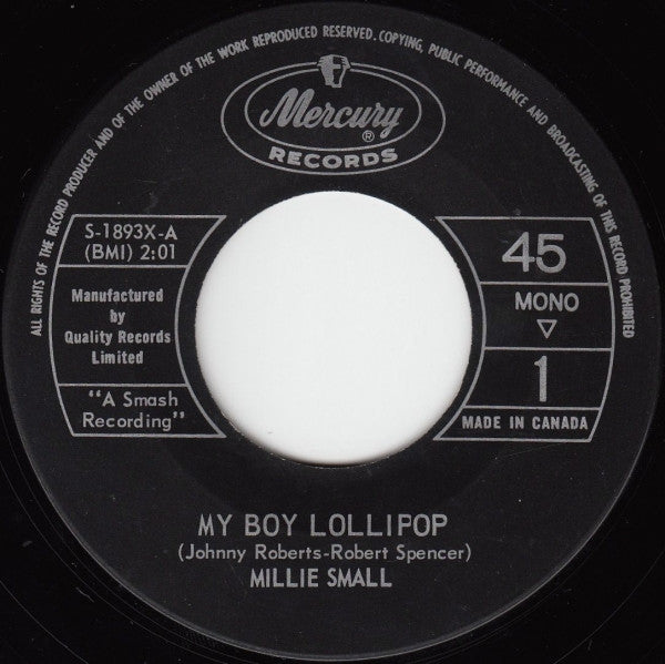 Millie Small : My Boy Lollipop (7", Single, Mono)