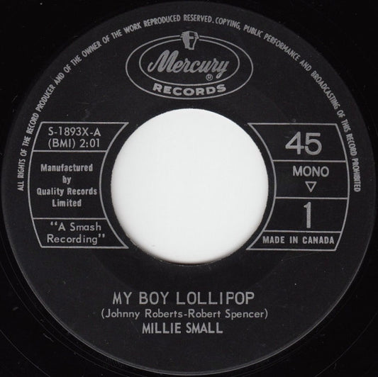 Millie Small : My Boy Lollipop (7", Single, Mono)