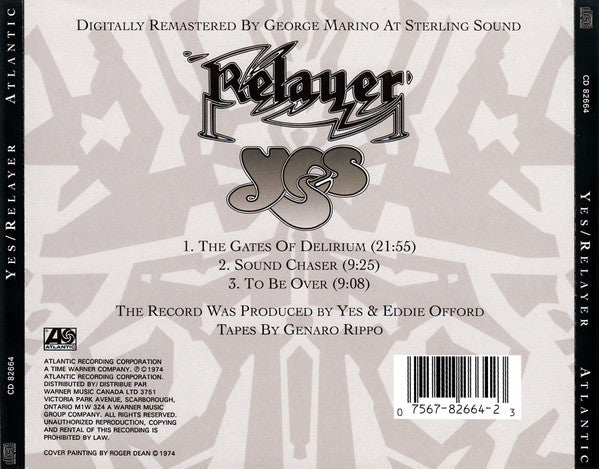 Yes : Relayer (CD, Album, RE, RM)
