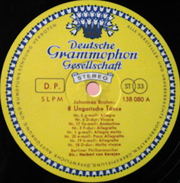 Herbert von Karajan Und Die Berliner Philharmoniker, Johannes Brahms / Antonín Dvořák : Tänze Von Brahms Und Dvořák = Dances By Brahms And Dvořák (LP, RP, 5/6)