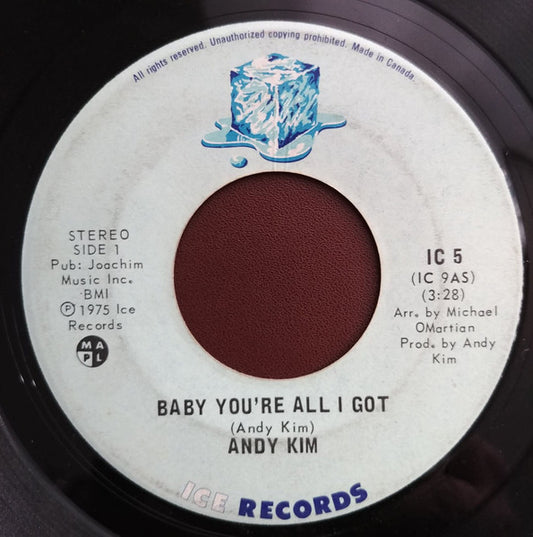Andy Kim : Baby You're All I Got / Dancin' (7", Single)