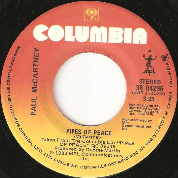 Paul McCartney : So Bad / Pipes Of Peace (7", Single)