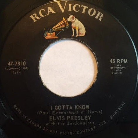 Elvis Presley : Are You Lonesome To-Night? / I Gotta Know (7", Single)