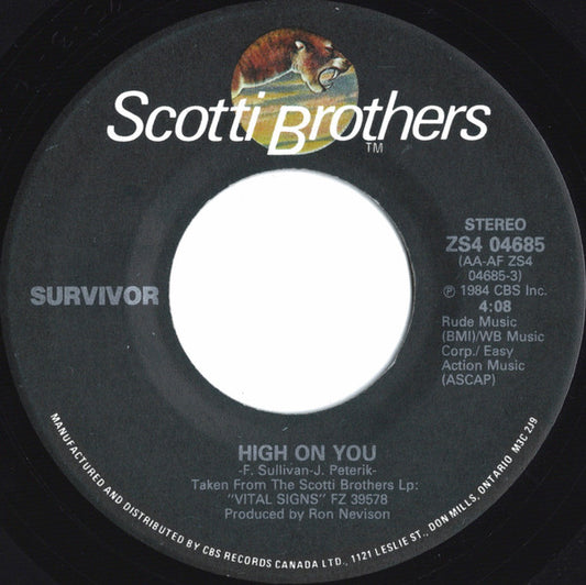Survivor : High On You (7", Single)
