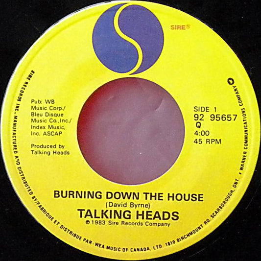 Talking Heads : Burning Down The House (7", Single)