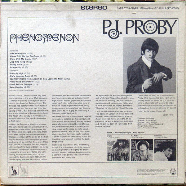 P.J. Proby : Phenomenon (LP, Album)