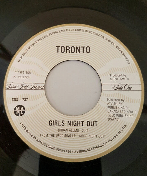 Toronto (4) : Girls Night Out (7", Single)