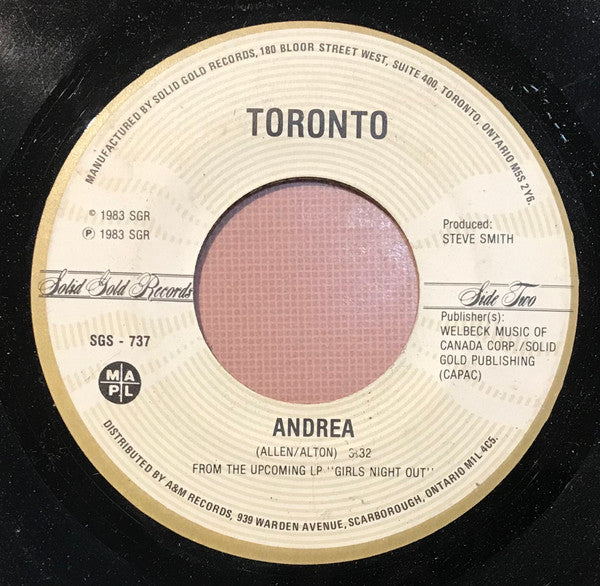 Toronto (4) : Girls Night Out (7", Single)