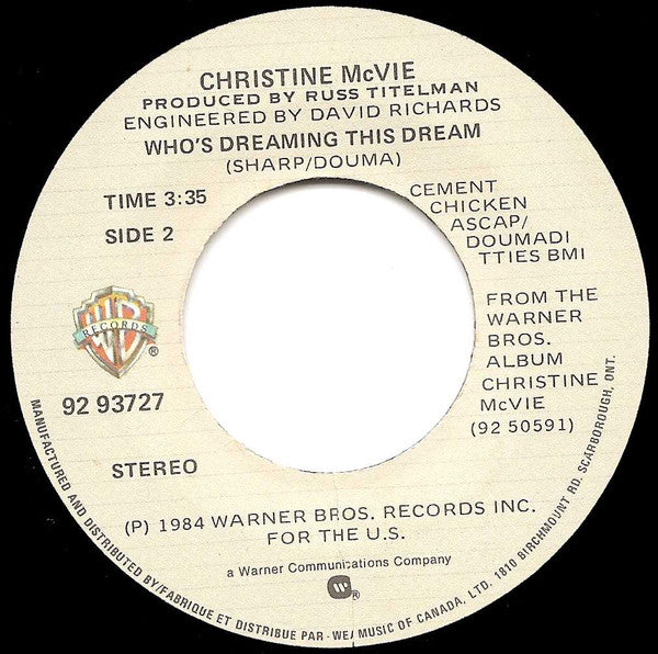 Christine McVie : Got A Hold On Me (7")