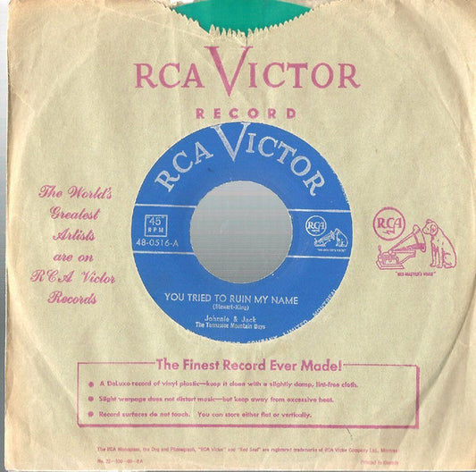 Johnnie And Jack, The Tennessee Mountain Boys : You Tried To Ruin My Name (7", Gre)