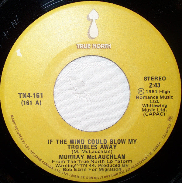 Murray McLauchlan : If The Wind Could Blow My Troubles Away (7", Single)