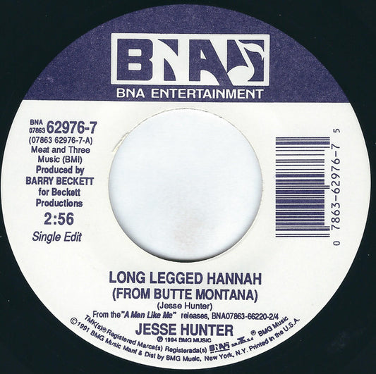 Jesse Hunter : Long Legged Hannah ( From Butte Montana) (7", Single)