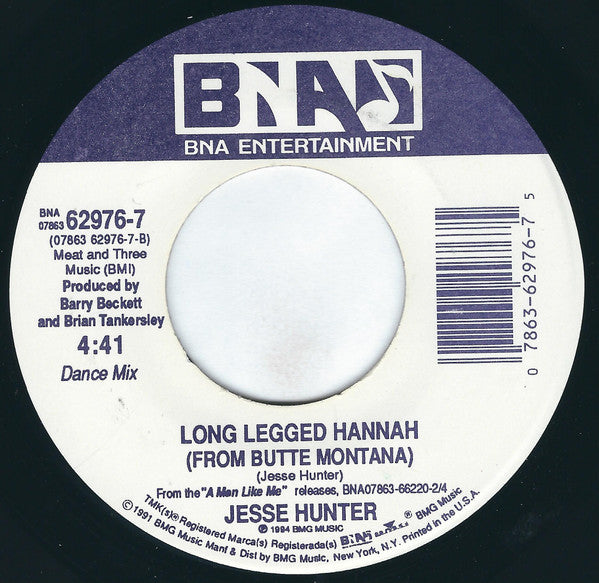 Jesse Hunter : Long Legged Hannah ( From Butte Montana) (7", Single)