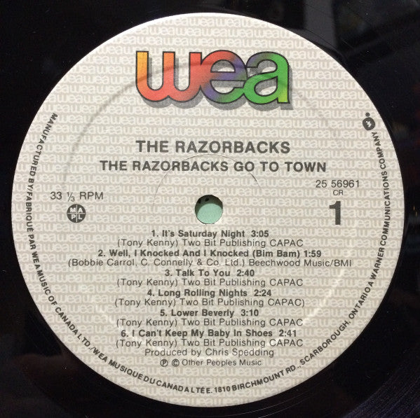 The Razorbacks (2) : Go To Town (LP, Album, RE)