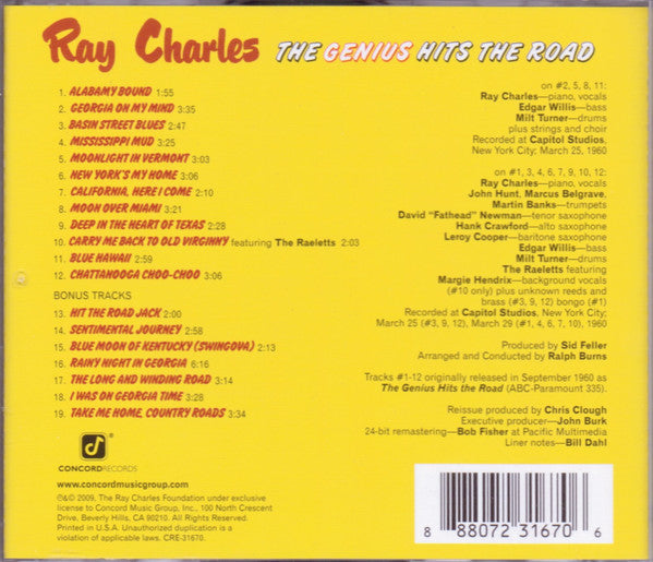 Ray Charles : The Genius Hits The Road (CD, Album, RE, RM)