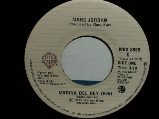 Marc Jordan : Marina Del Rey (7", Single)