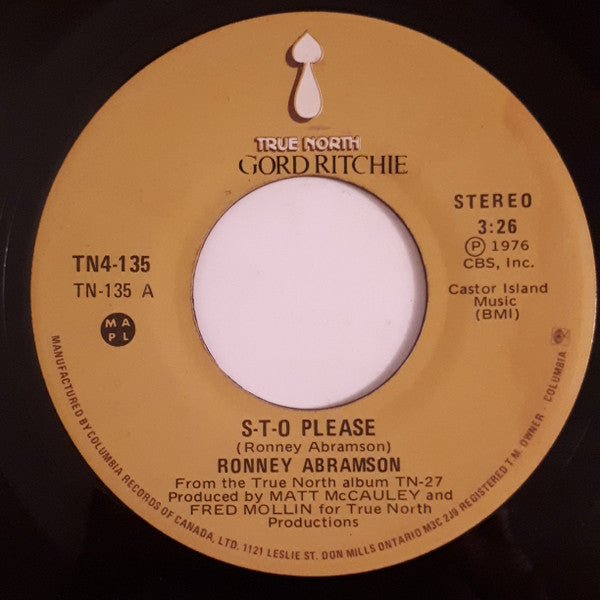 Ronney Abramson : S-T-O Please (7", Single)