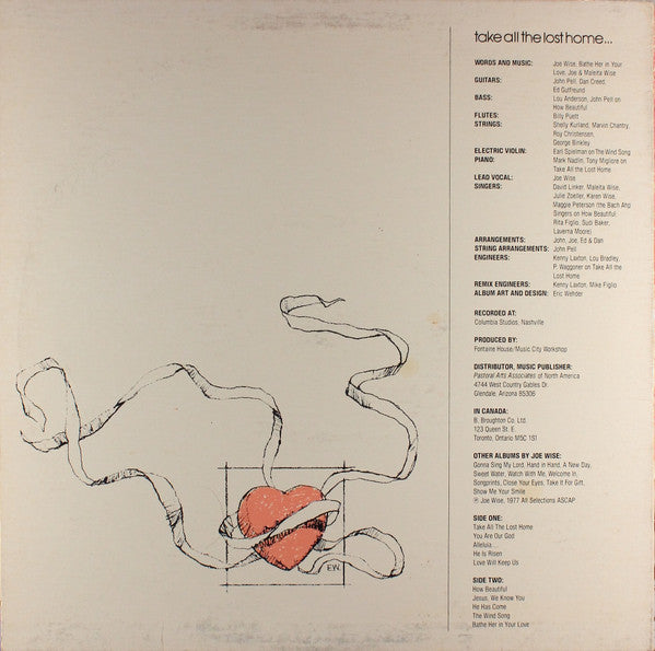 Joe Wise (3) : Take All The Lost Home (LP)