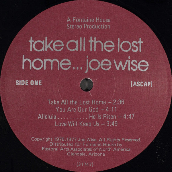 Joe Wise (3) : Take All The Lost Home (LP)