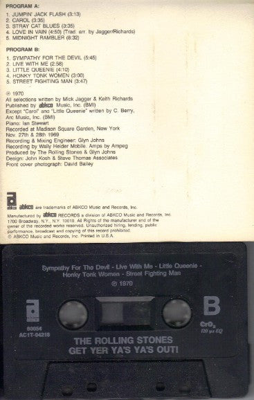 The Rolling Stones : Get Yer Ya Ya's Out (Cass, Album, RE, RM)