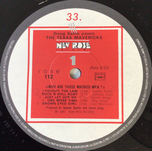 Doug Sahm Presents The Texas Mavericks : Who Are These Masked Men? (LP, Album)