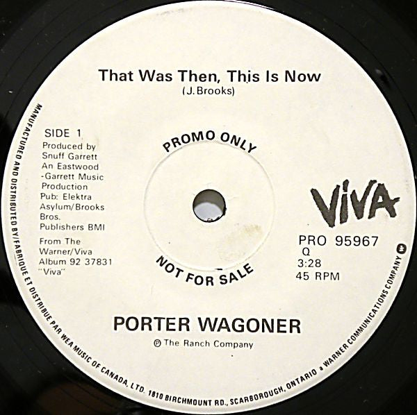 Porter Wagoner : That Was Then, This Is Now (7", Single, Promo)