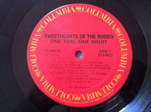 Sweethearts Of The Rodeo : One Time, One Night (LP, Album)