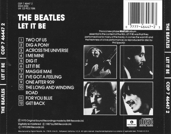 The Beatles : Let It Be (CD, Album, RE, RM, Jax)