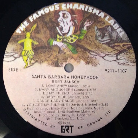 Bert Jansch : Santa Barbara Honeymoon (LP, Album)