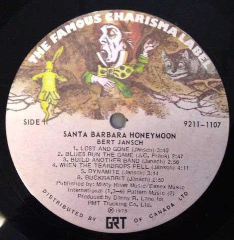 Bert Jansch : Santa Barbara Honeymoon (LP, Album)