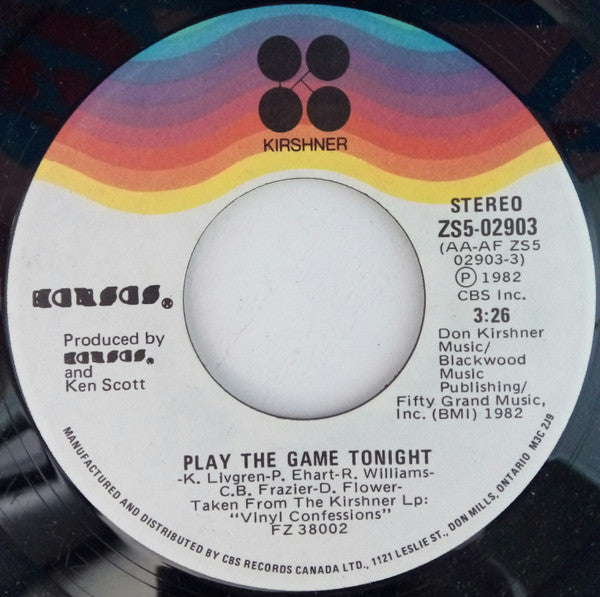 Kansas (2) : Play The Game Tonight / Play On (7")