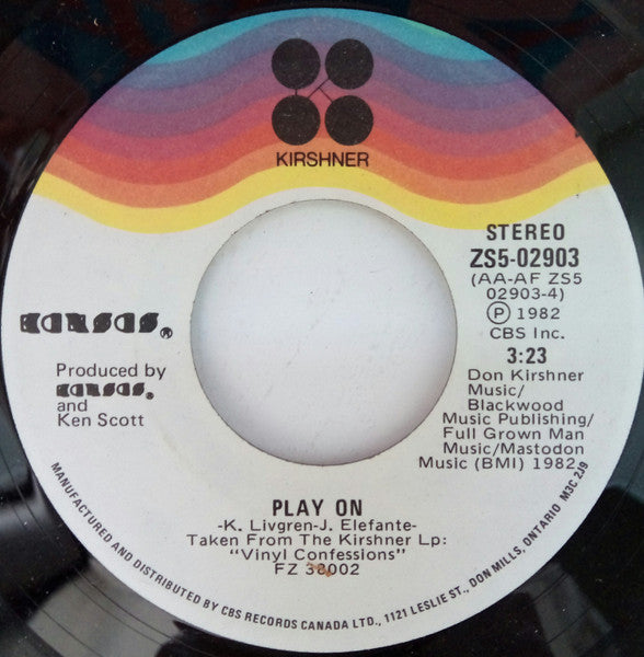 Kansas (2) : Play The Game Tonight / Play On (7")
