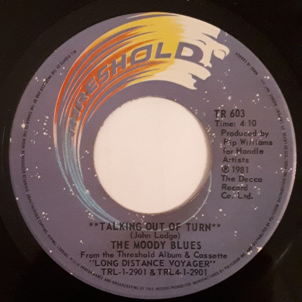 The Moody Blues : Talking Out Of Turn (7", Single)