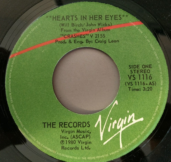 The Records : Hearts In Her Eyes (7")