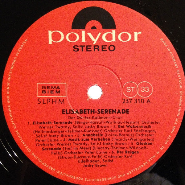 Günter Kallmann Chor : Elisabeth-Serenade (LP, RE)