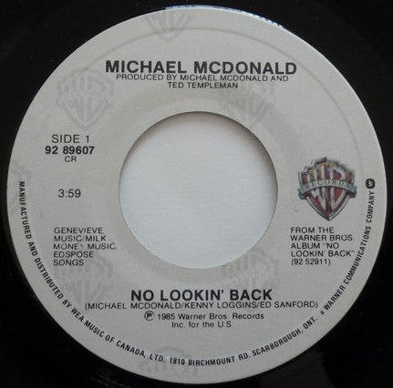 Michael McDonald : No Lookin' Back / Don't Let Me Down (7")