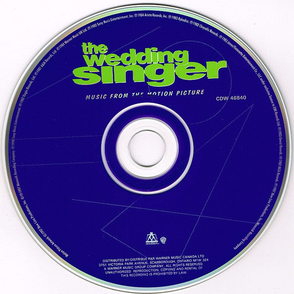 Various : The Wedding Singer (Music From The Motion Picture) (CD, Comp)