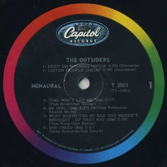 The Outsiders (4) : Time Won't Let Me (LP, Album, Mono)
