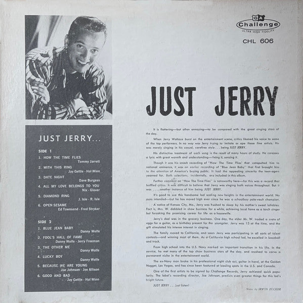 Jerry Wallace : Just Jerry (LP, Album, Mono)