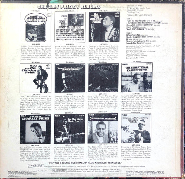 Charley Pride : From Me To You (LP, Album)