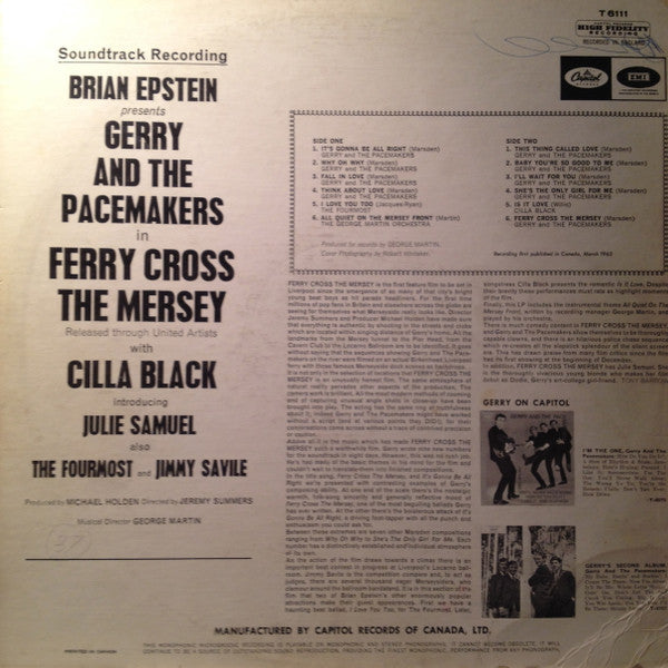 Gerry & The Pacemakers : Ferry Cross The Mersey (LP, Mono)
