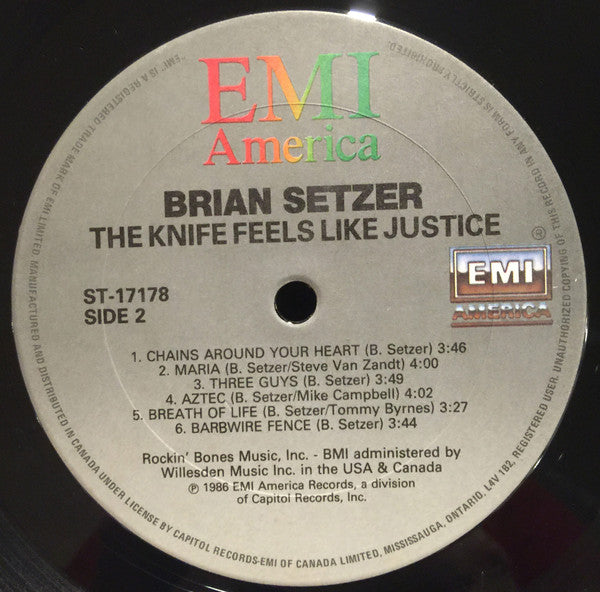Brian Setzer : The Knife Feels Like Justice (LP, Album)